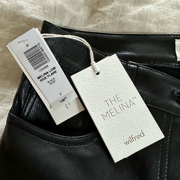 Wilfred The Melina Black Faux Leather Flare Pants Size 2 - Picture 4 of 5
